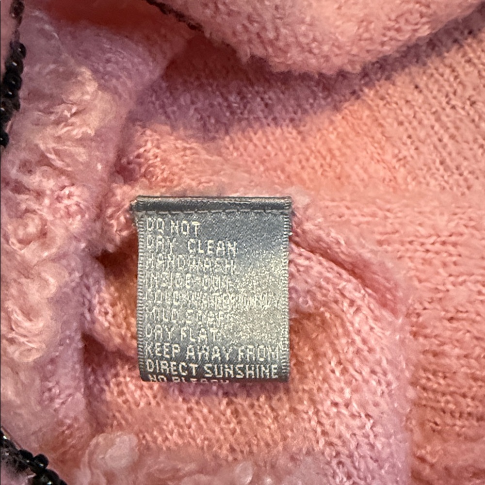 Berek Coquette Pink Knit 90’s Vintage Sweater Jacket with Bows - Picture 9 of 16